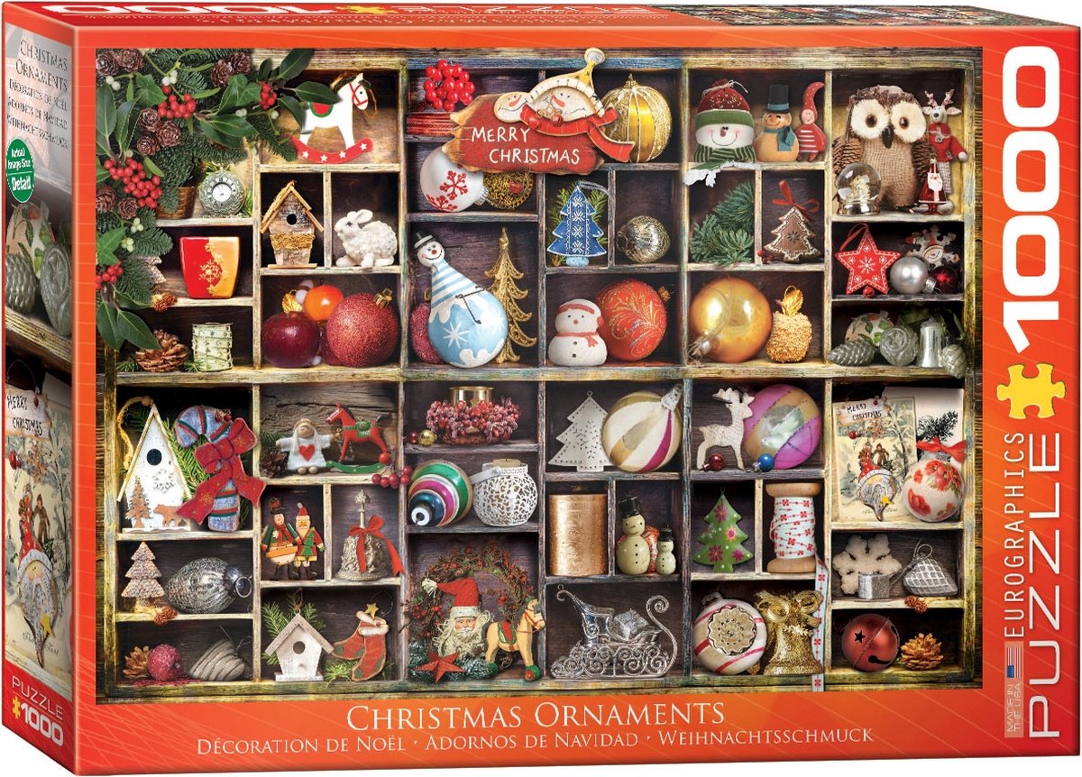 Eurographics - Weihnachtsdekorationen [Weihnachtsschmuck] - 1000 Teile 68×48cm (B×H) – Puzzle