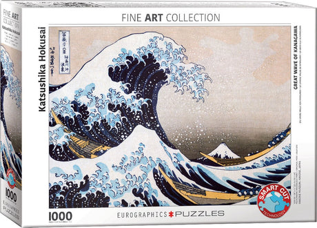 Eurographics – Die große Welle in Kanagawa [神奈川沖浪裏 kanagawa-oki nami ura] – Katsushika hokusai – 1000 Teile 68×48 cm (B×H) – Kunstpuzzle