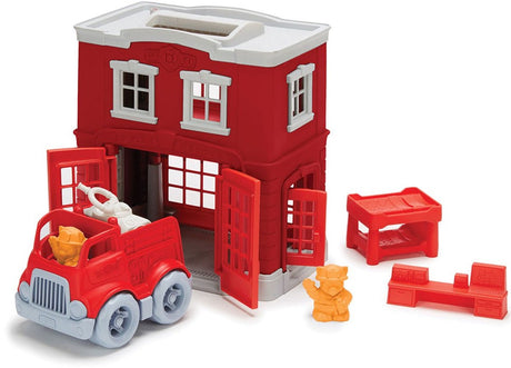 Green toys speelgoed green toys brandweer kazerne - speelgoed van gerecycled plastic - 2+ jaar