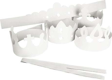 Creativ Firmenkronen, H: 10-16,5 cm, L: 60 cm, 230 g, weiß, 5 Stück 1 Box