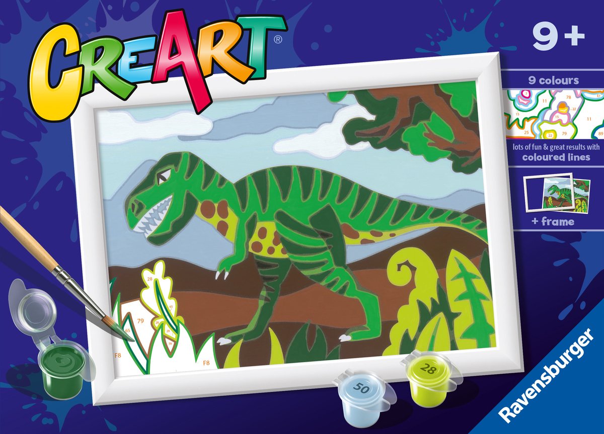 Ravensburger Kreart Gemälde bei Nummer - Wandering Dinosaurus