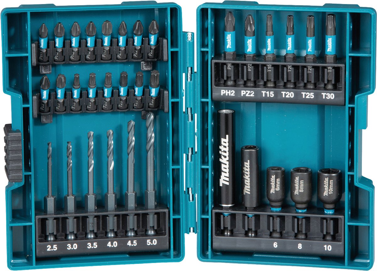 Makita accessories bit drill set 33-piece - b-66896 - b-66896