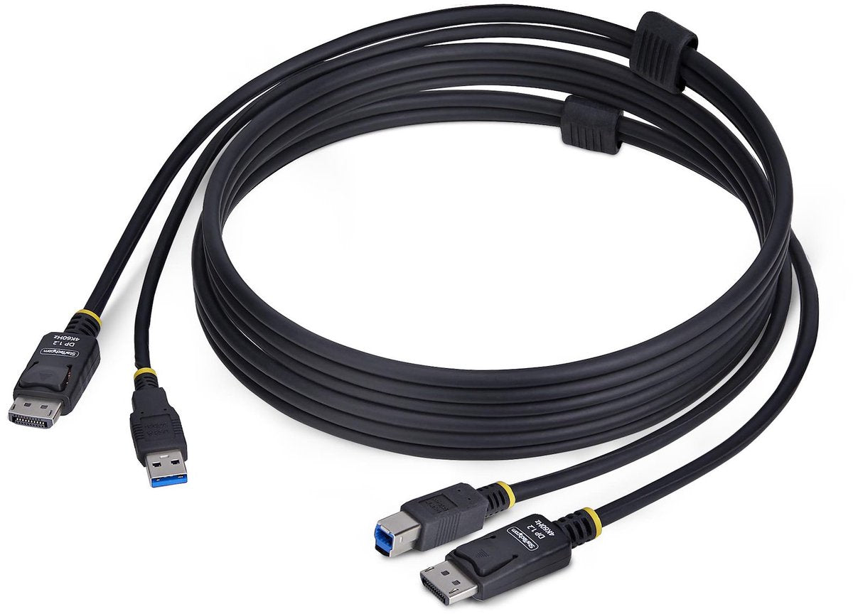 Startech .com 1,8 m langes Display-Port- und USB-KVM-Kabel, 5 Gbit/s, 4K 60 Hz, HDR10, DP 1.2 und USB-Kombikabel für KVM-Switches