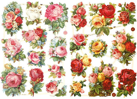 Creativ Company Vintage-Bilder, Rosen, Blatt 16,5x23,5 cm, 2 Blatt 1 Karton