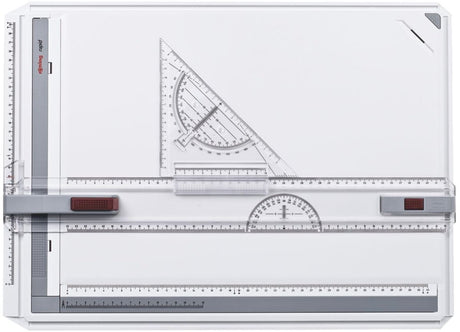 Rotring Schnellzeichenbrett | mit Lineal, Zirkel und Winkel | Zeichenbrett im A3-Format