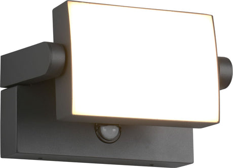 Trio Kansas - Wandleuchte - Anthrazit - inkl. 1x SMD 10W - Bewegungssensor - neigbar - Außenbeleuchtung - IP54