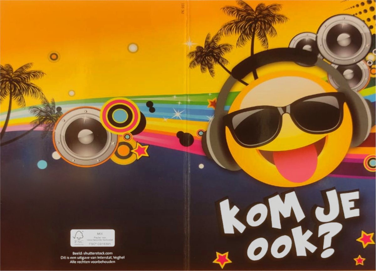 Interstat Einladungskarten - Emoticon - Tropical DJ - 6 Stk.