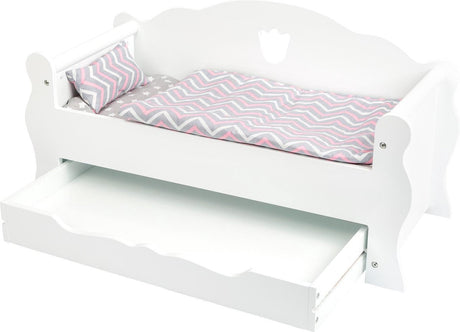 Small Foot - Puppenbett aus Holz mit Schublade und Bettzeug, 4-teilig.