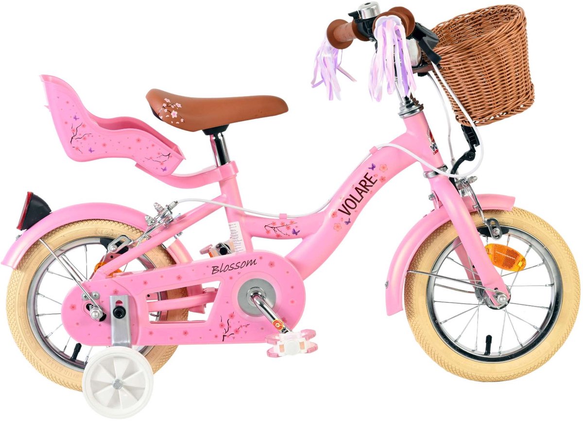 Volare Blossom Children's Bicycle - Mädchen - 12 Zoll - Pink - Zwei Handbremsen