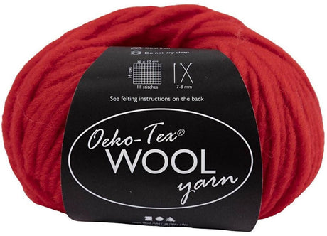 Creativ Company Wollgarn rot – Strickgarn 50m zum Häkeln und Basteln.