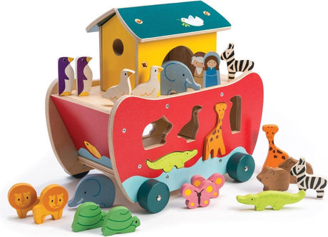 Spielboot aus zartem Blattholz – Spielzeug aus zarten Blättern – fantasievolles Spielen – religiös, Arche Noah – FSC-Holz – ab 18 Monaten
