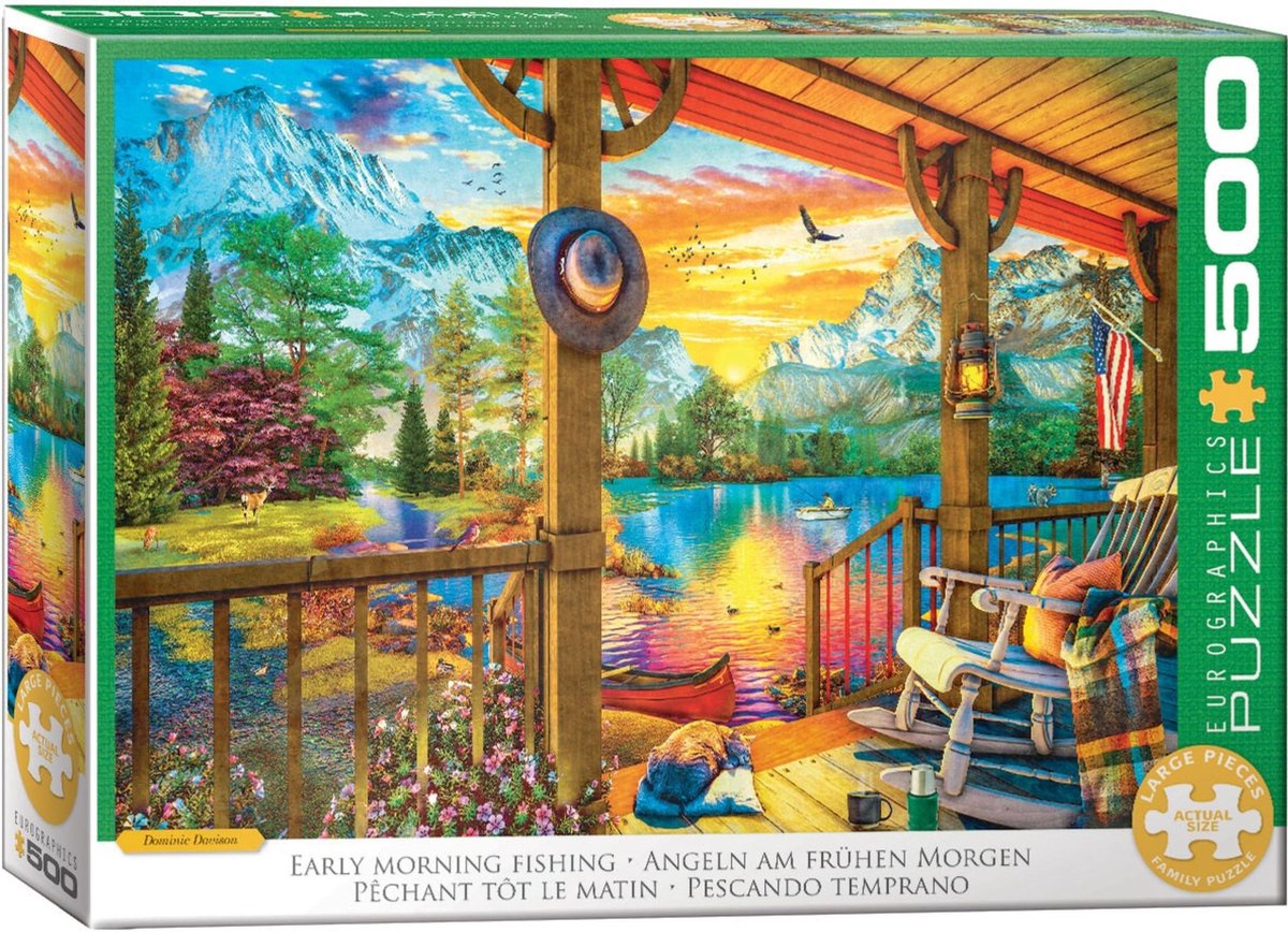 Eurographics – Angeln am frühen Morgen – Dominic Davison – 500 XL-Teile 68 x 48 cm (B x H) – Familienpuzzle