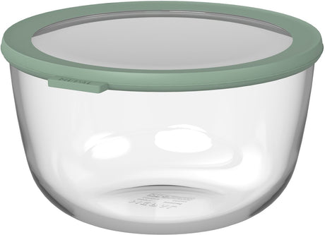 Mepal glazen vershouddoos rond cirqula - 3000 ml - glazen vershoudbakjes - hittebestendig tot 550 °c. zonder deksel - meal prep bakjes - nordic sage