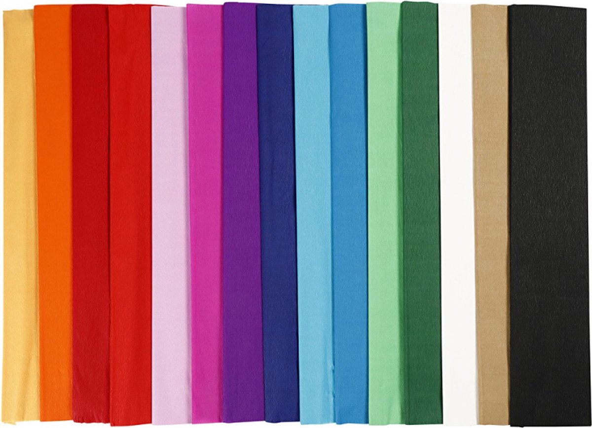 Creativ Company Crepe Papier - Grundfarben, 15st.
