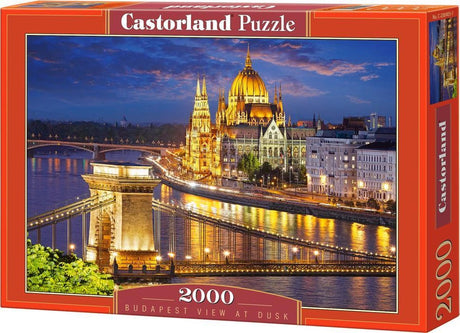 Castorland Budapest-Blick in der Abenddämmerung – Puzzle – 2.000 Teile – Satin-Finish – perfekte Passform – europäische Qualität
