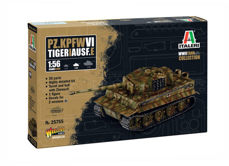 Italeri-Flugzeugmodellbausatz – 25755 Stück. kpfw. vi Tiger i ausf. e - Panzer Kunststoff - 1:56 - Modellbau