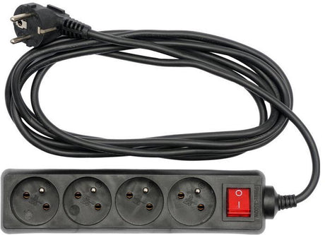 Vorel 72630-Serie – geerdete Steckdosenleiste – 4 Steckdosen – 1,5 m – schwarz