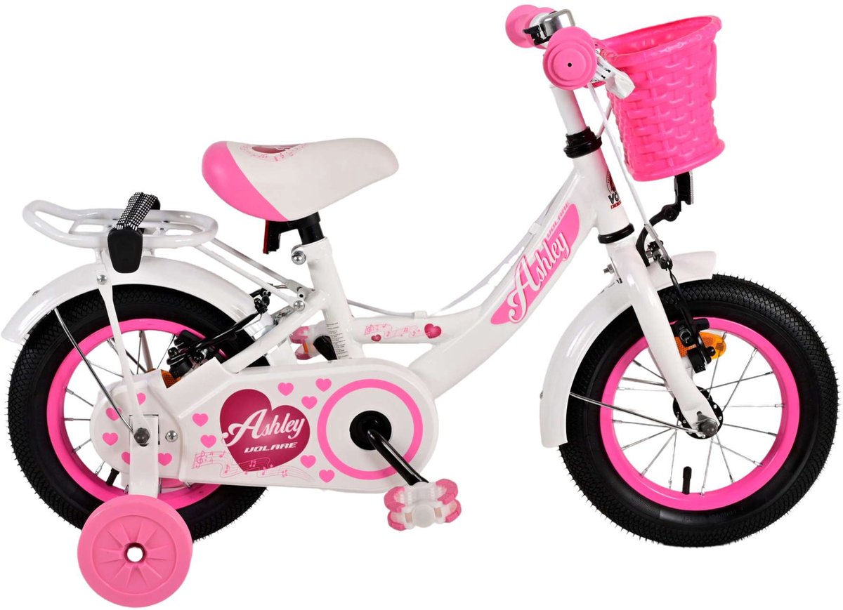 Volare Ashley Children's Bike Girls 12 Zoll weiße zwei Handbremsen