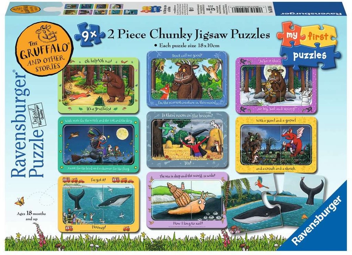 Ravensburger puzzel the gruffalo en andere verhaaltjes - my first puzzles - 9x2 stukjes
