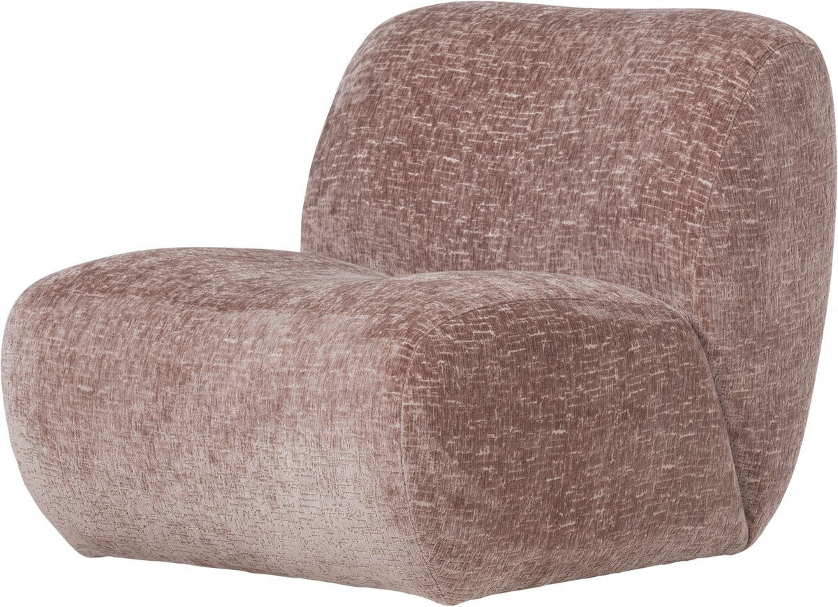 Woood nomu fauteuil craquelé - velvet - lichtroze - 74x76x92