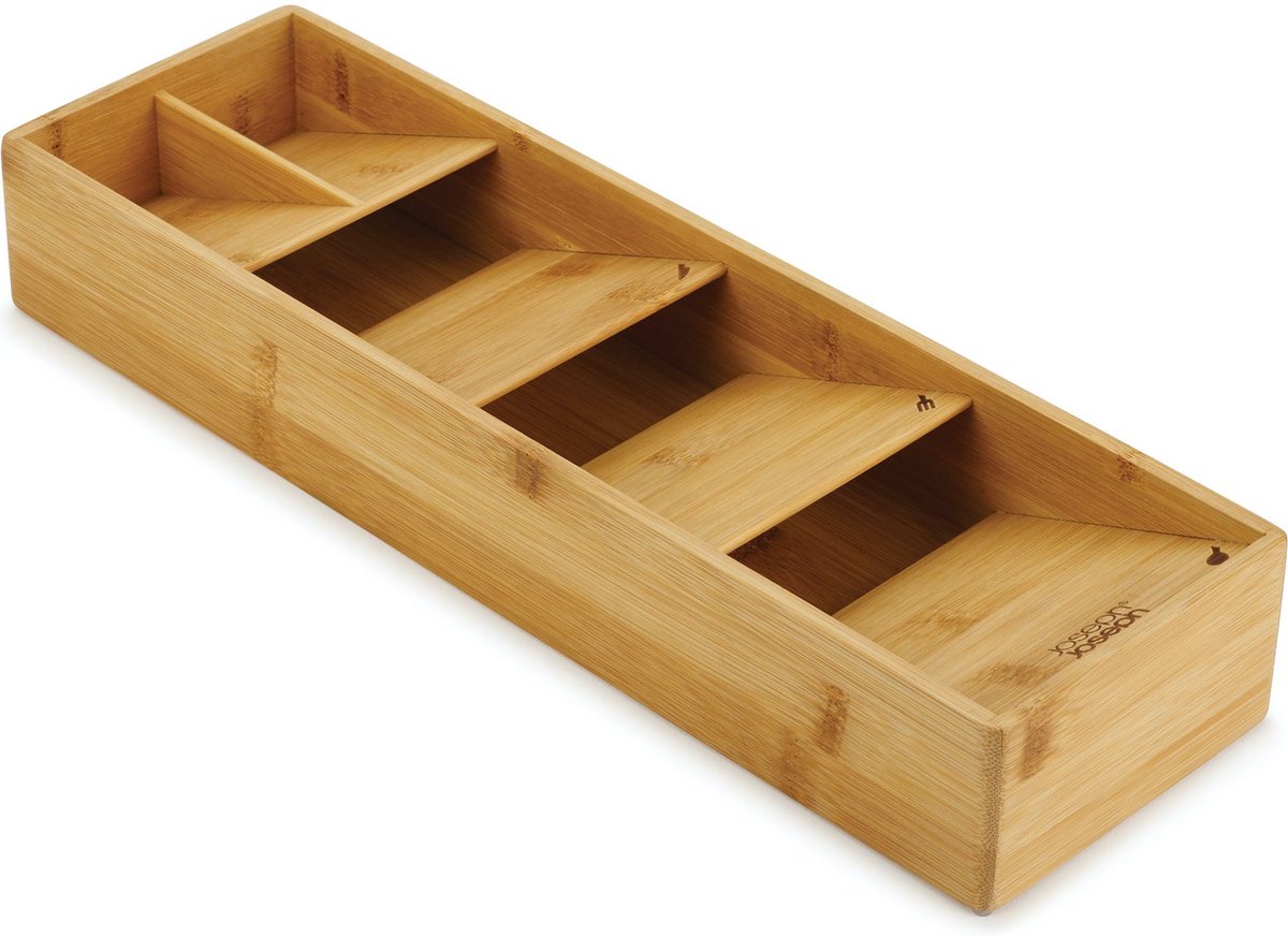 Joseph joseph bestekbak bamboe small - drawerstore - bruin - sorteervakken | duurzaam | anti-slip