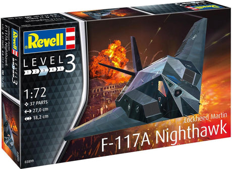 Revell Modellbausatz Militärfahrzeuge – 03899 F-117 Tarnkappenjäger aus Kunststoff – 1:72 – Modellbau