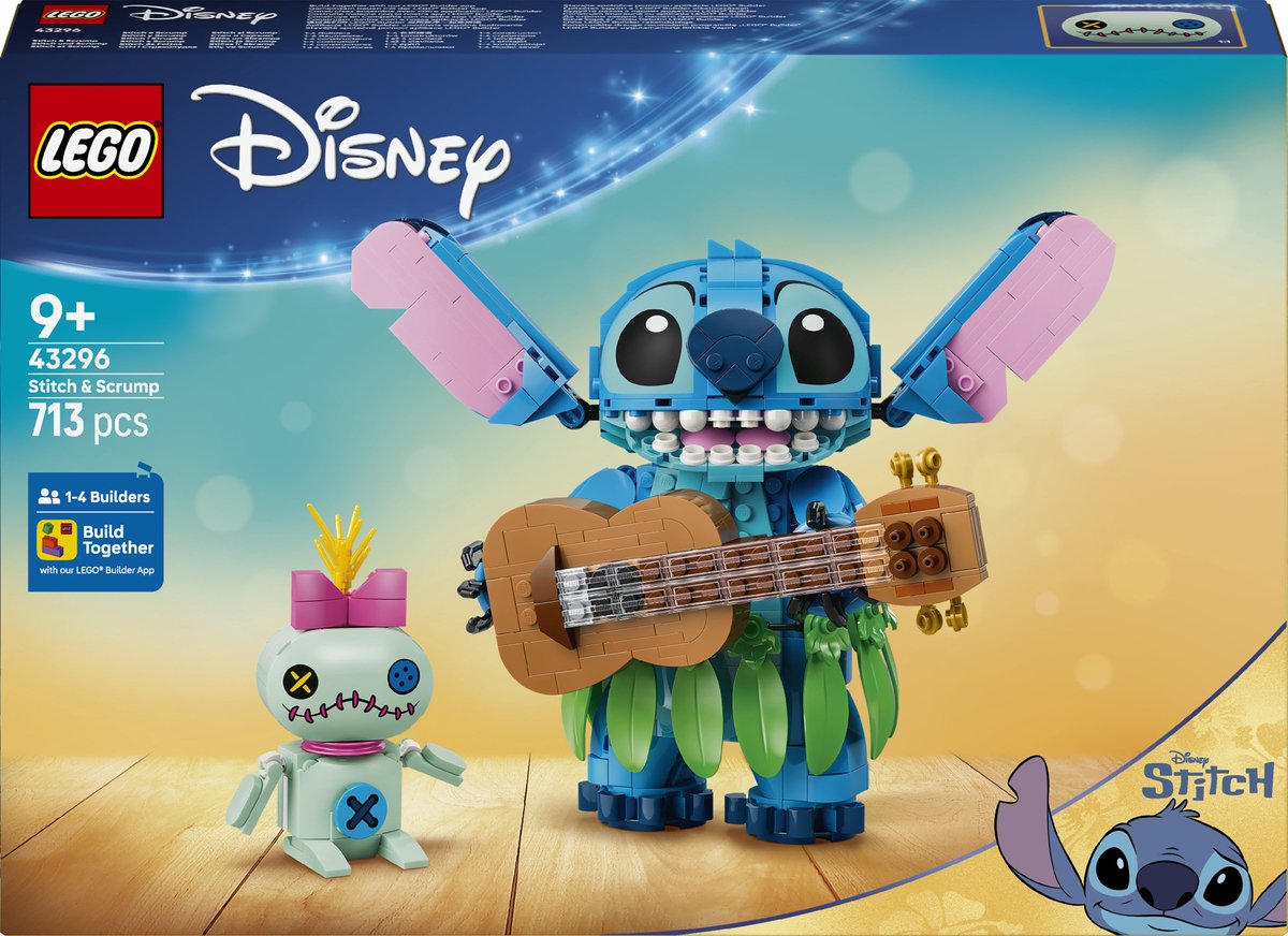 Lego ǀ disney stitch en scrump bouwpakket voor kinderen en kinderkamer decoratie 43296