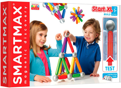Smartmax Start XL – Magnetisches Bauspielzeug – 42-teiliges Grundset mit großen Elementen – Lernspielzeug für Kleinkinder und Vorschulkinder – ab 1 Jahr