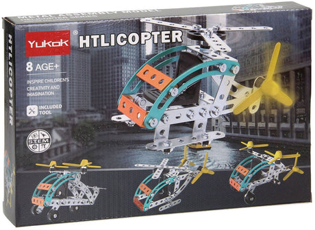 Metallbausatz Hubschrauber, 106 Teile.