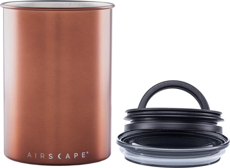 Planetendesign – Luftlandschaft – Kaffeebohnen – Vorratsdosen – Vakuum – Kaffee – Stahl – gebürstetes Kupfer – 500 Gramm