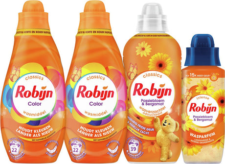 Ruby Perfect Match - Passionsblume Bergamotte - 4 Stück - 2x Waschmittel + 1 Weichspüler + 1 Waschparfüm - Vorteilspack