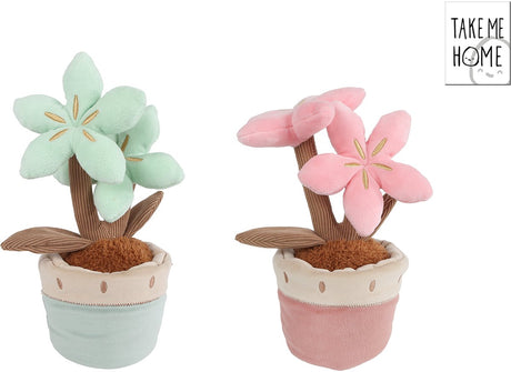 Take me home pluche plant knuffel met bloemen 24cm speelgoed.