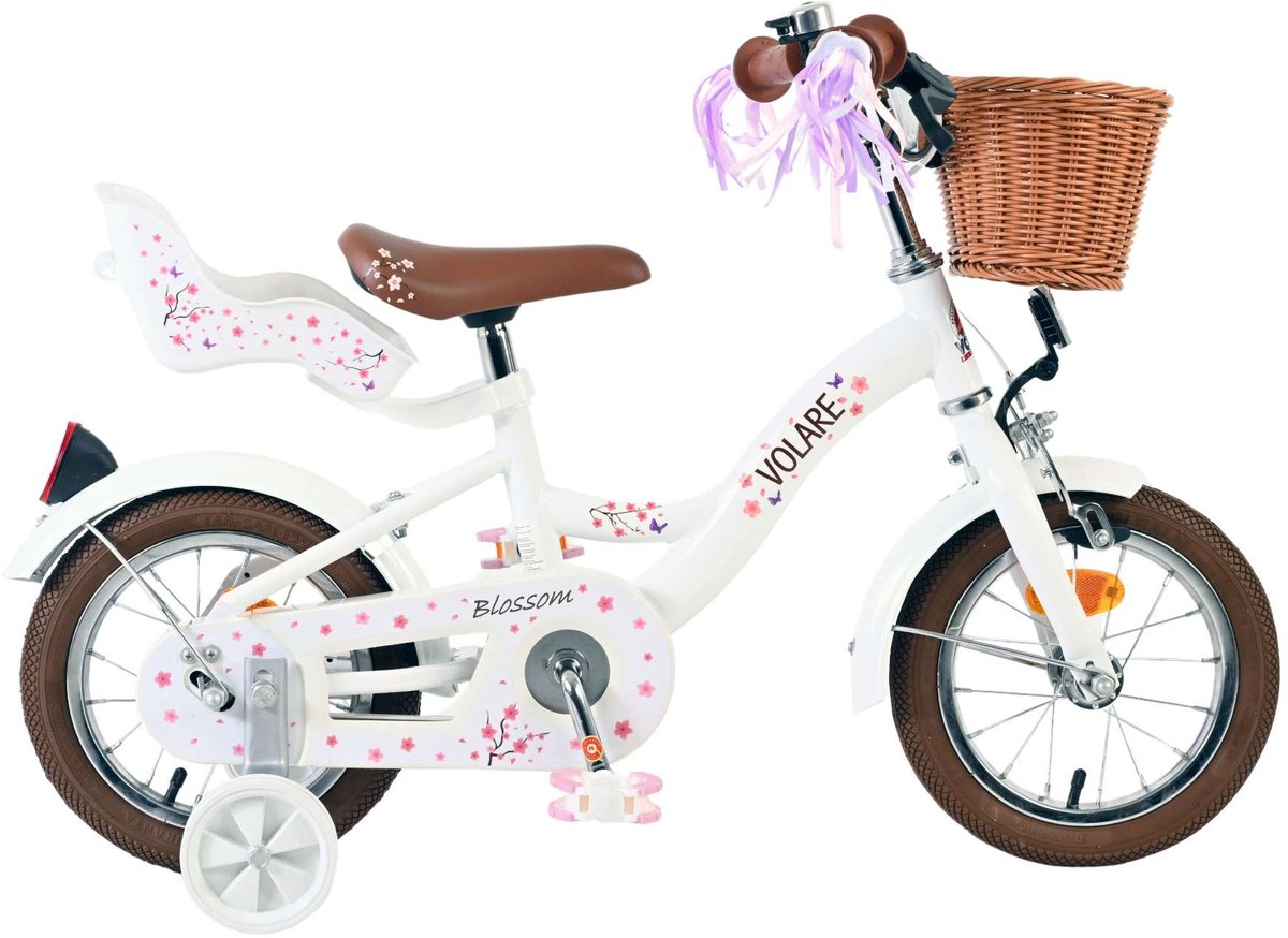 Volare Blossom Children's Bike - Mädchen - 12 Zoll - Weiß