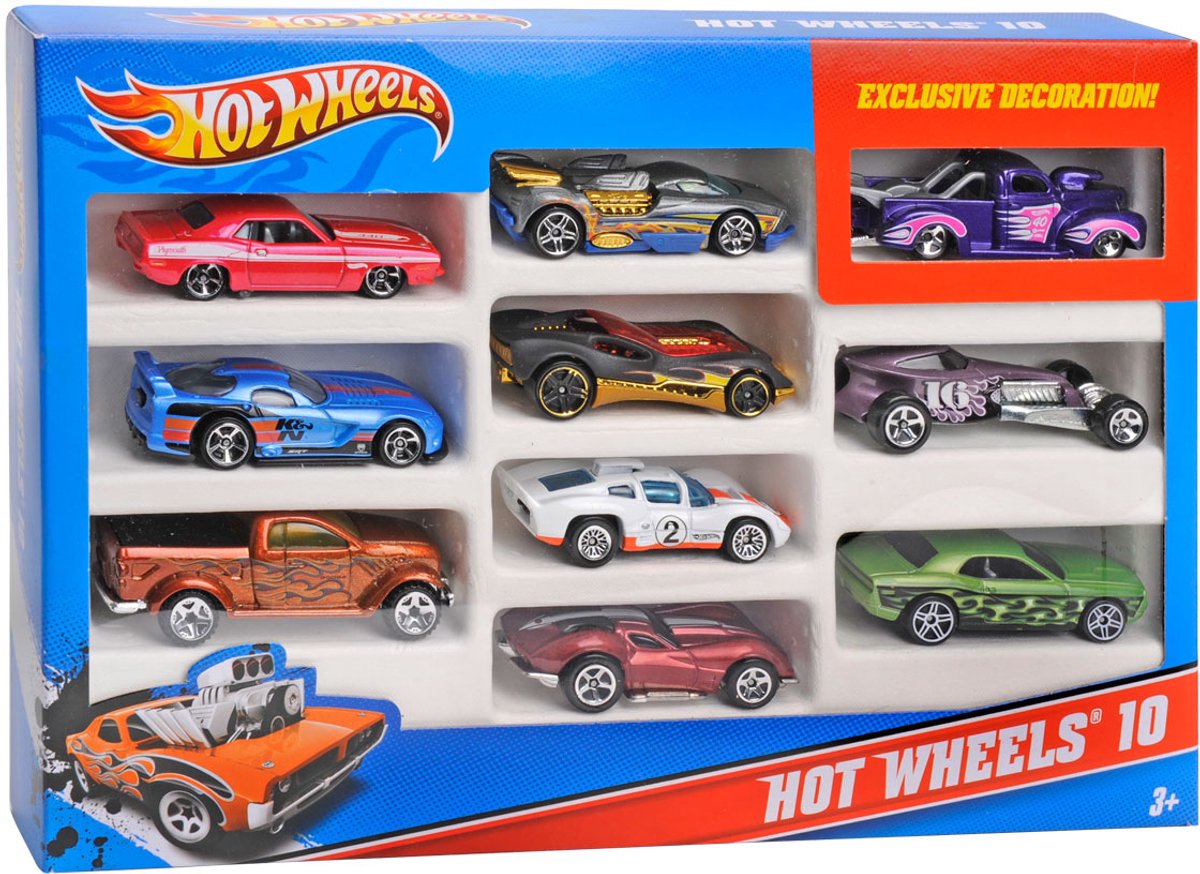 Mattel Hot Wheels Geschenkpackung, 10 Stk