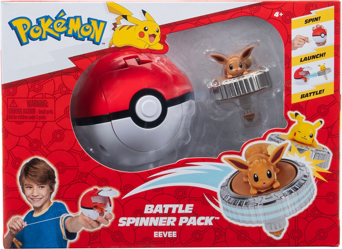 Battle Spinner Einzelpackung Evoli Pokeball | 3 Stück