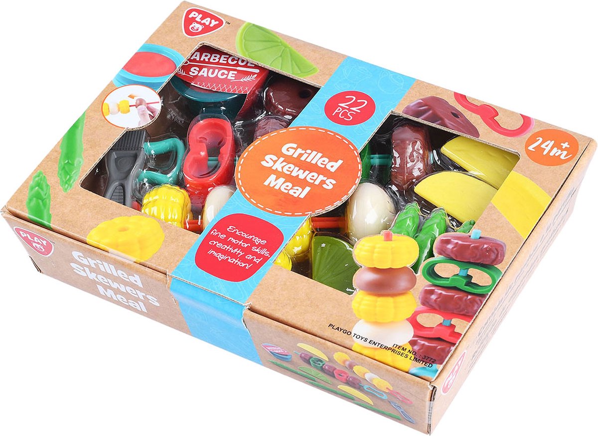 Playgo Toy Food Grillspieße Spielset – 22-teilig.