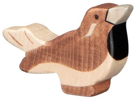 Holztiger Waldtiere - Spatz - 6x2x4cm - Holzfigur - handgefertigt