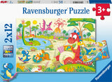 Ravensburger Puzzle Lieblings-Dinosaurier – zwei Puzzles – 12 Teile – Kinderpuzzle