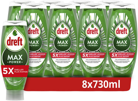Dreft Maxpower flüssiges Geschirrspülmittel – 8 x 730 ml