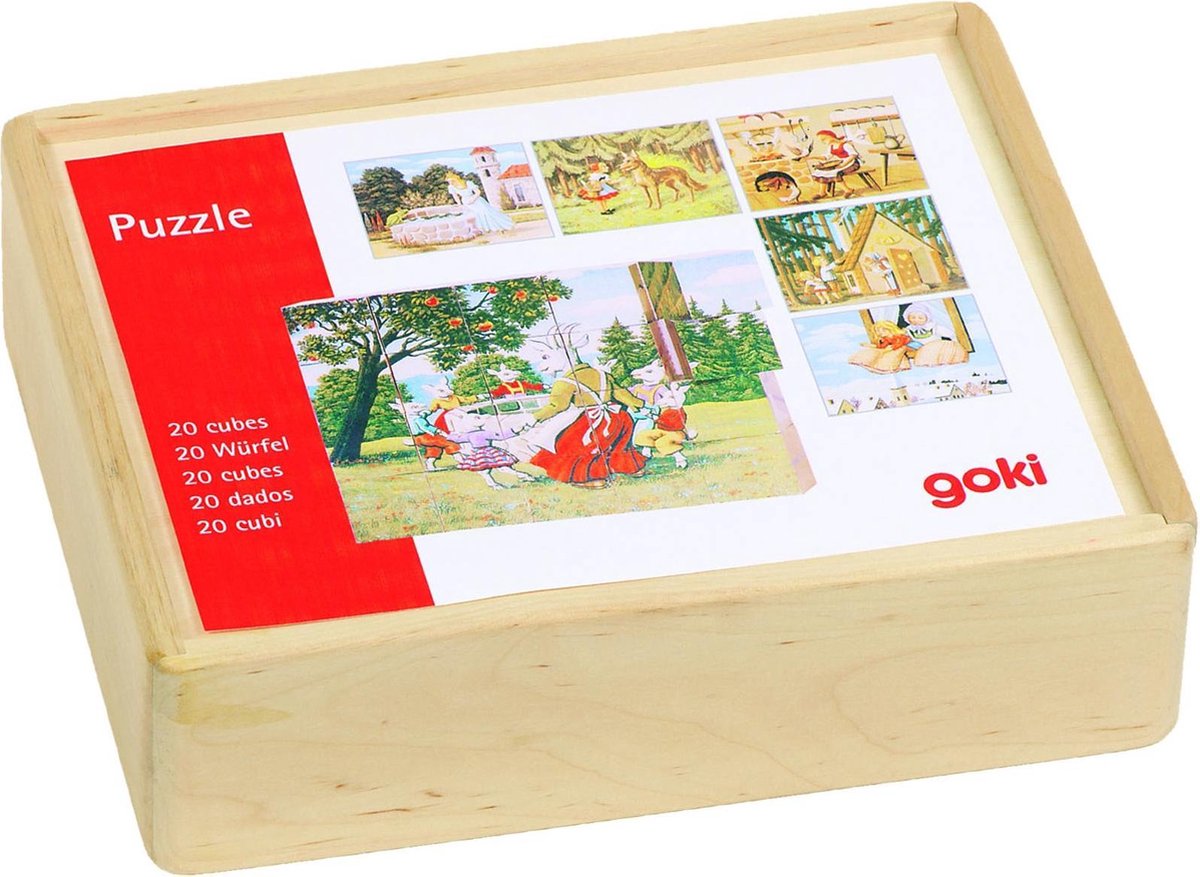 Goki Holzbaustein-Puzzle Märchen