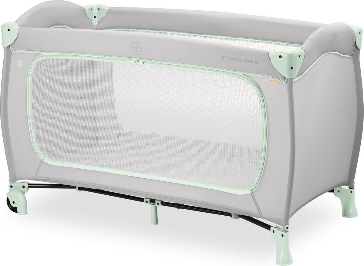 Hauck sleep n play go plus - campingbedje - met wielen - extra grote doorgang - dusty mint