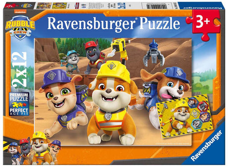 Ravensburger Puzzle Paw Patrol Rubble Crew – 2x12 Teile Pappe.