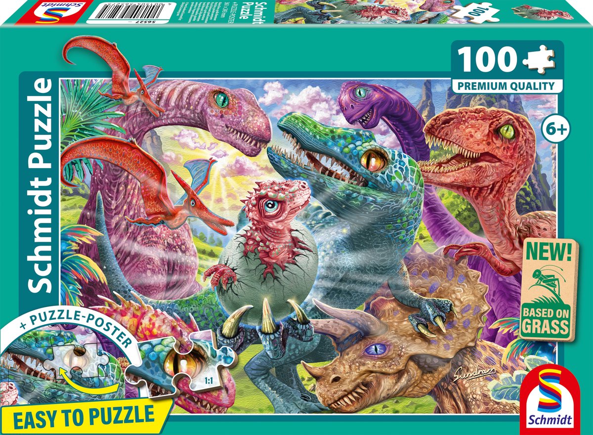 Schmidt - Puzzle - Kleine Dinosaurier, große Abenteuer - 100 Teile - Kinder - ab 6 Jahren