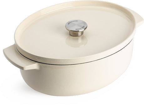 Kitchenaid Bratpfanne 30 cm – emailliertes Gusseisen – mandelweiß – oval