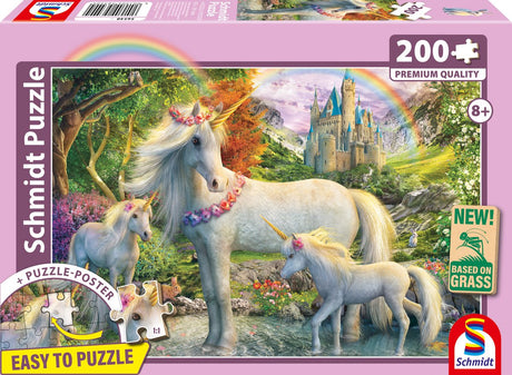 Schmidt - Puzzle - Einhornstute mit zwei Fohlen - 200 Teile - Kinder - ab 8 Jahren