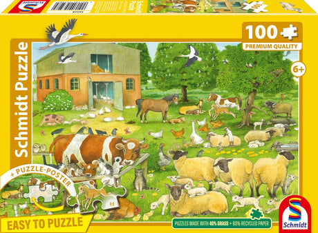 Schmidt - Puzzle - Bauernhoftierbabys - 100 Teile - Kinder - ab 6 Jahren