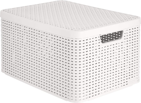 Curver style box rattan l - opbergmand - 30l lichtgrijs