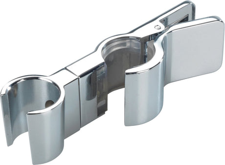Wenko Gleitstück für Brausestangen von ø 19mm bis 25mm aus verchromtem Stahl - Universeller Brausekopfhalter - Brausehalter - Handbrausehalter klemmbar, verstellbar und neigbar - sehr einfache Montage