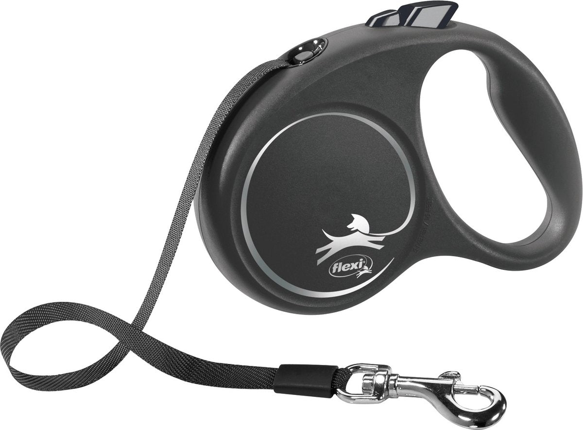 Flexi Retractable Line schwarz Designband blau