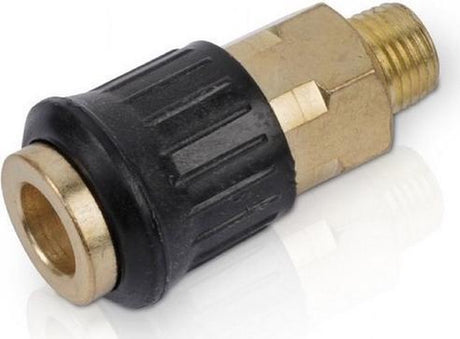 Powerplus powair0254 Kompressorkupplungen – Universal Innengewinde Außengewinde – Außengewinde 1 4 – 2 Stück – Kupfer – Gummigriff